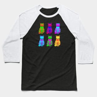 Classic Artworks Revisited: Six psychedelic cats Baseball T-Shirt